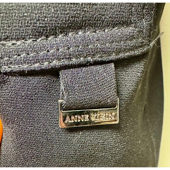 ANNE KLEIN Classic Black Belted Trench Coat, Sz S - Picture 5 of 14